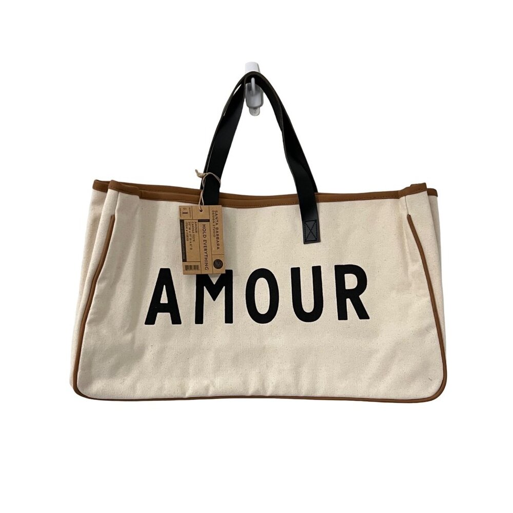 Santa Barbara Design Studio Womens Light Canvas Amour Tote Bag NWT